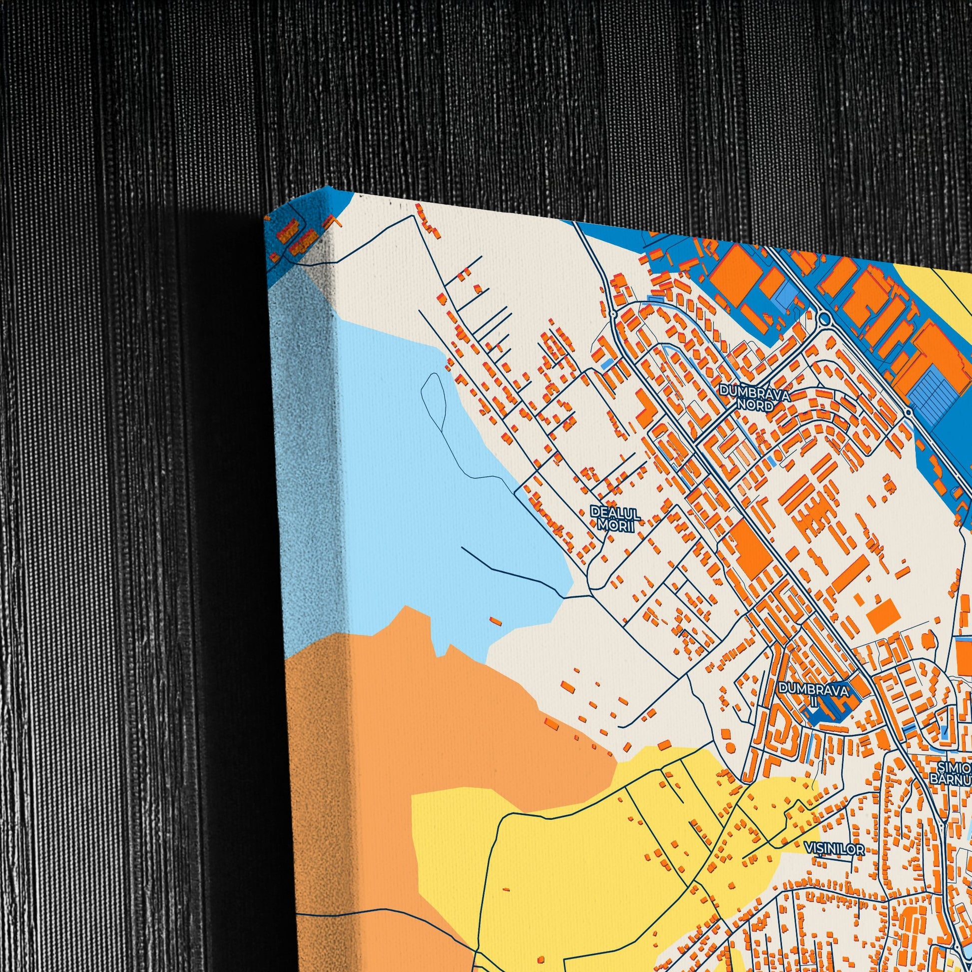 Zalău Romania Colorful City Map Canvas Print Detail