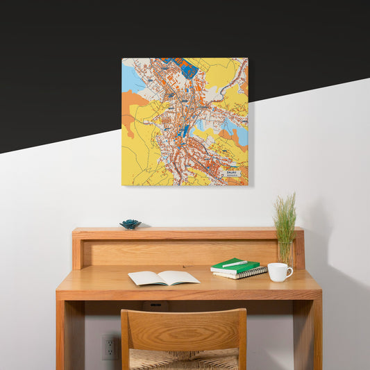 Zalău Romania Colorful City Map Canvas Print Scene