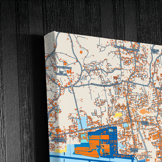 Zamboanga City Philippines Colorful City Map Canvas Print Detail