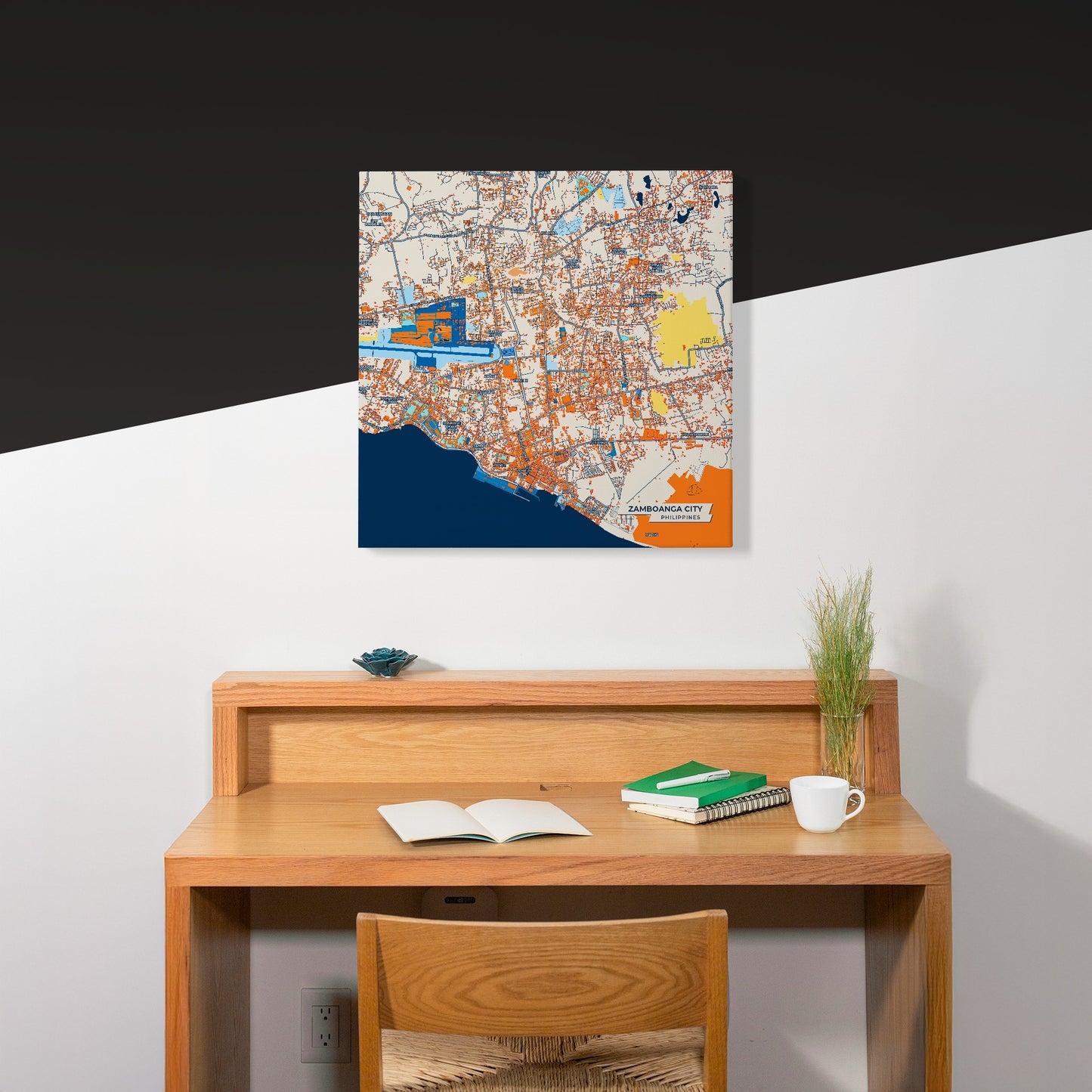Zamboanga City Philippines Colorful City Map Canvas Print Scene