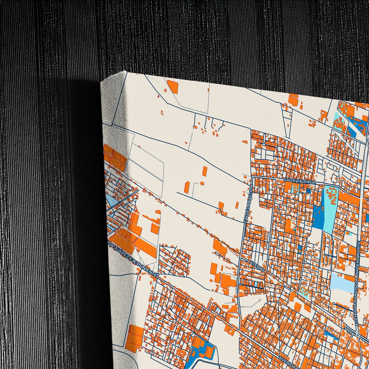 Zamora Mexico Colorful City Map Canvas Print Detail