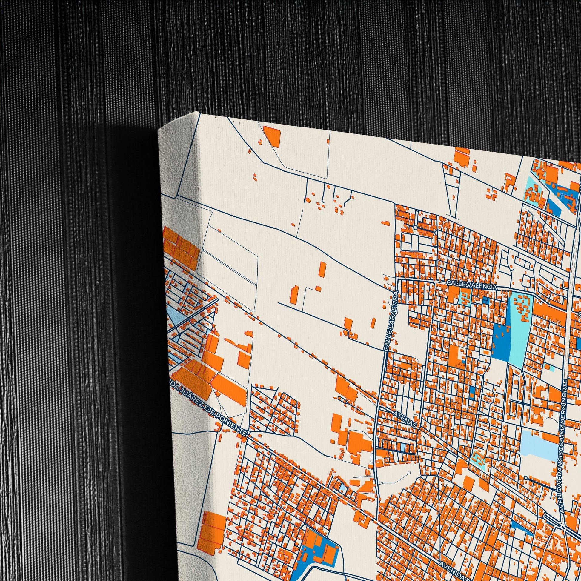 Zamora Mexico Colorful City Map Canvas Print Detail