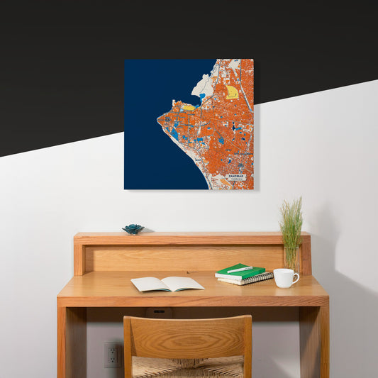 Zanzibar Tanzania Colorful City Map Canvas Print Scene