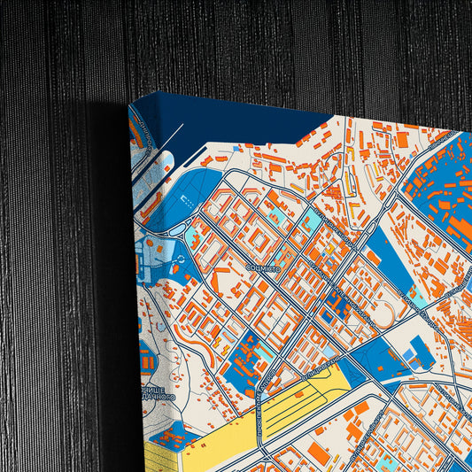 Запоріжія Ukraine Colorful City Map Canvas Print Detail
