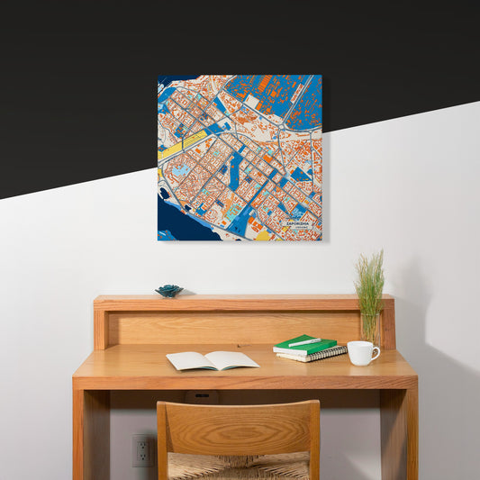 Запоріжія Ukraine Colorful City Map Canvas Print Scene