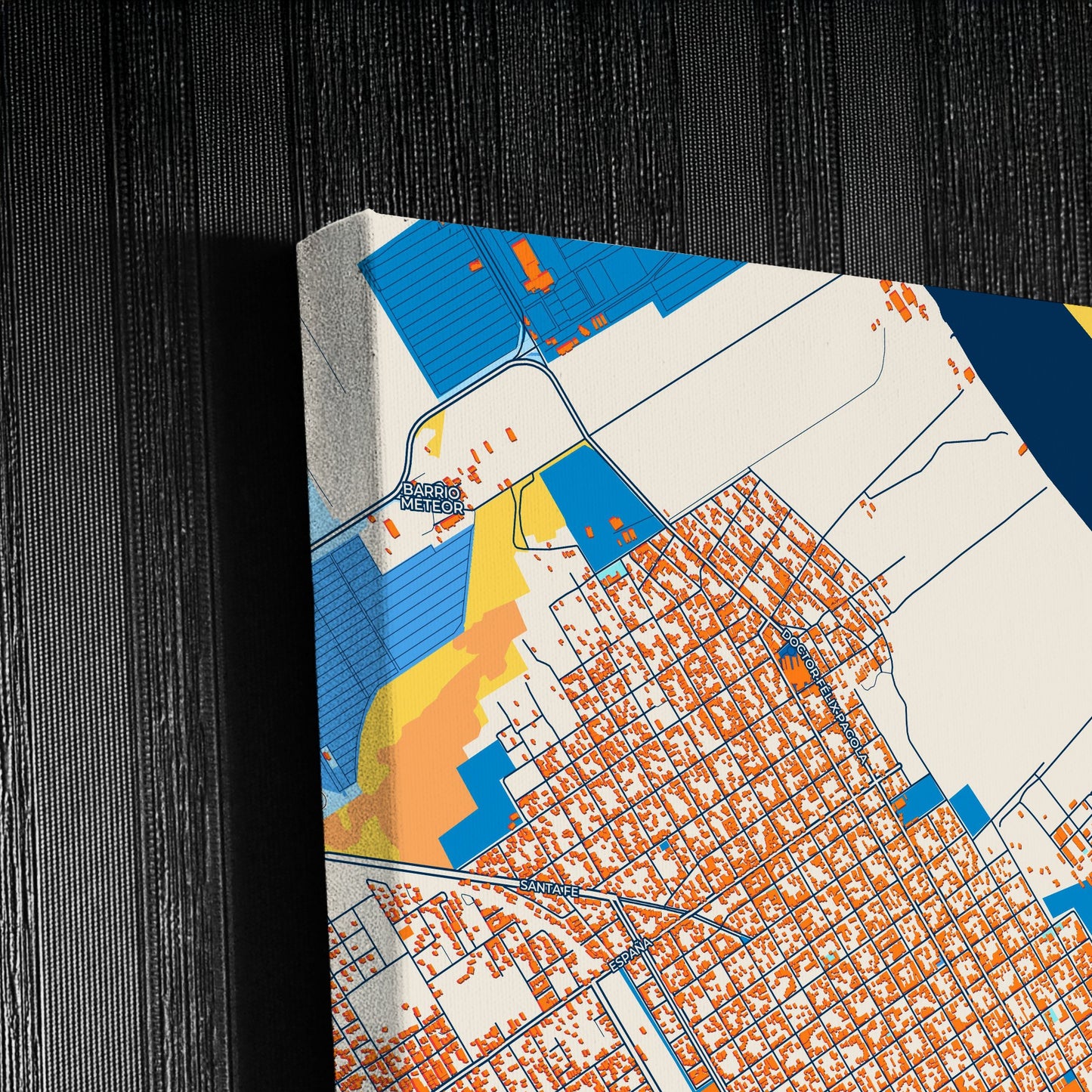 Zarate Argentina Colorful City Map Canvas Print Detail