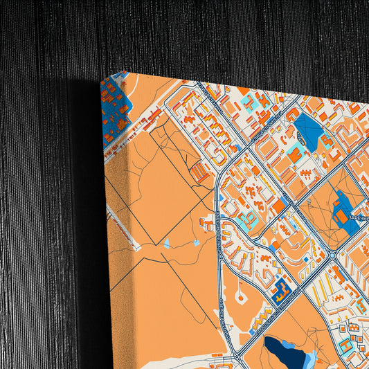 Заречный Russia Colorful City Map Canvas Print Detail