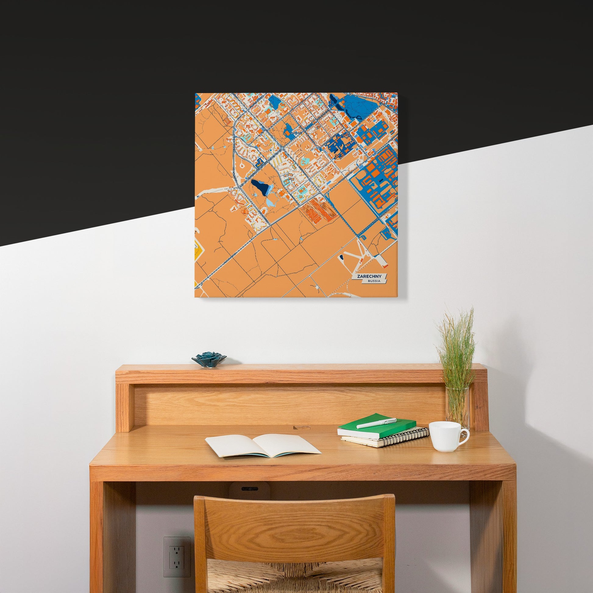 Заречный Russia Colorful City Map Canvas Print Scene