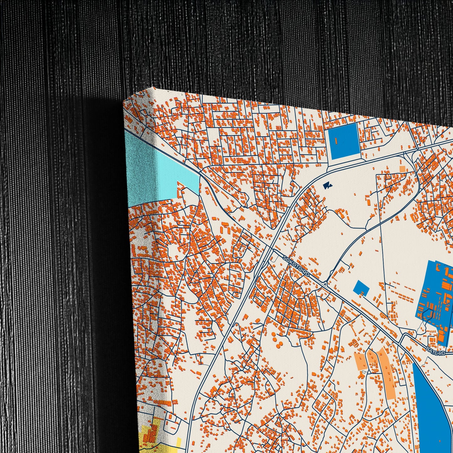 Zaria Nigeria Colorful City Map Canvas Print Detail