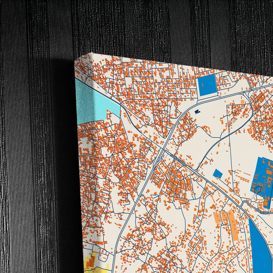 Zaria Nigeria Colorful City Map Canvas Print Detail