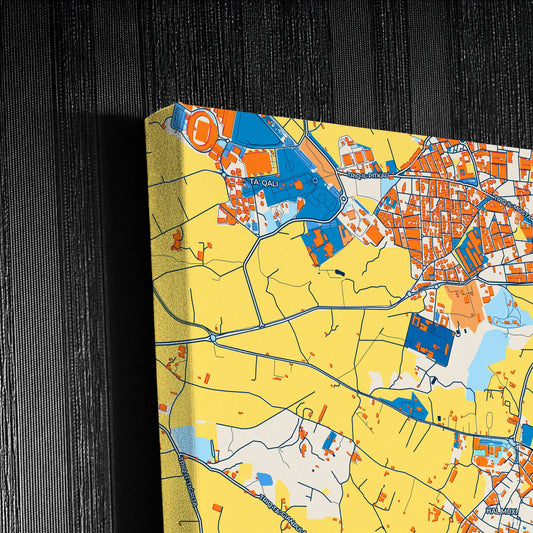  Żebbuġ Malta Colorful City Map Canvas Print Detail