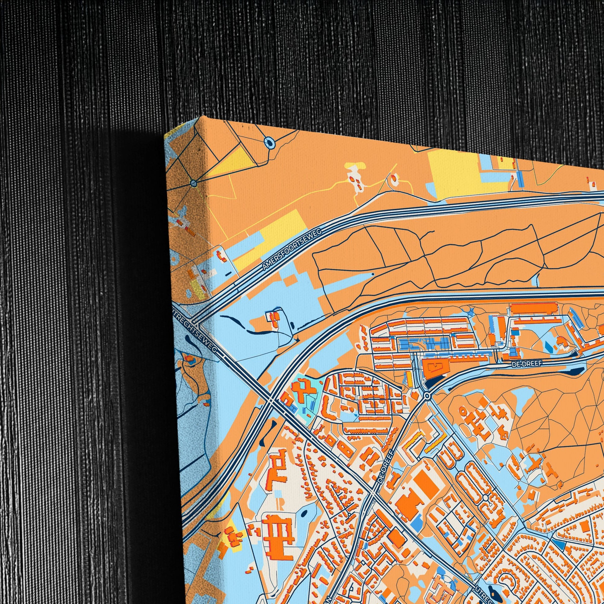 Zeist Netherlands Colorful City Map Canvas Print Detail