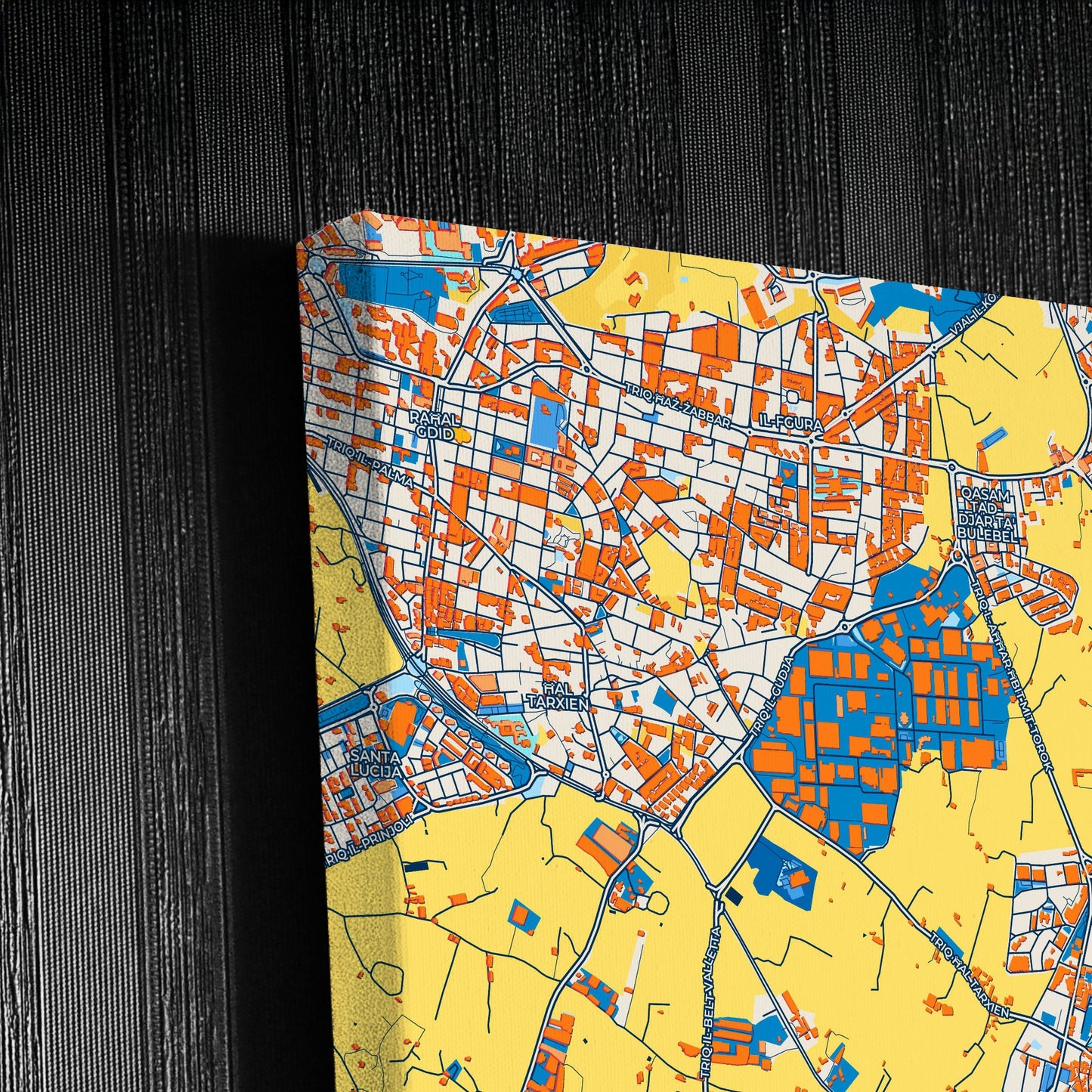  Żejtun Malta Colorful City Map Canvas Print Detail