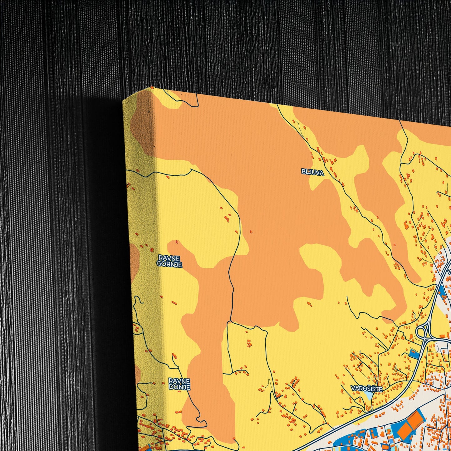 Žepče Bosnia And Herzegovina Colorful City Map Canvas Print Detail