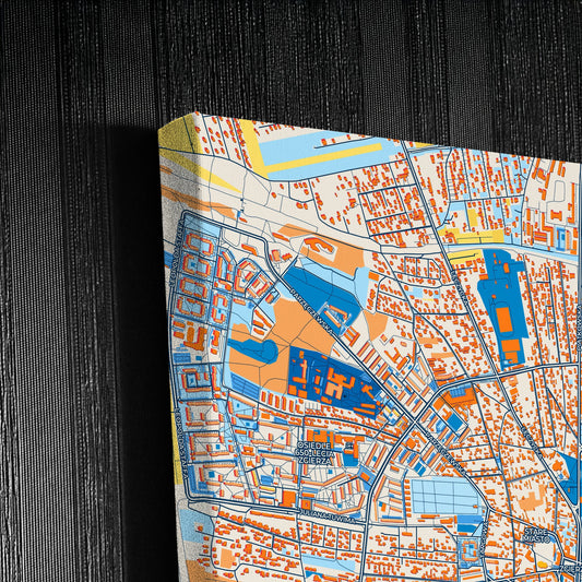 Zgierz Poland Colorful City Map Canvas Print Detail