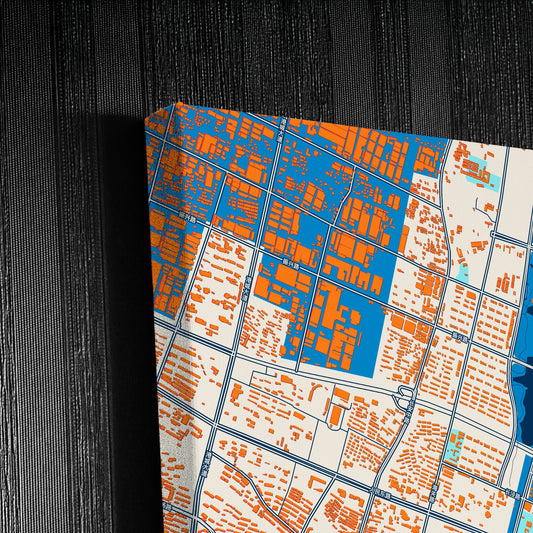 Zhangjiagang China Colorful City Map Canvas Print Detail