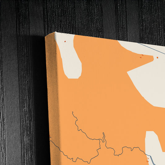 Zhangzhou China Colorful City Map Canvas Print Detail