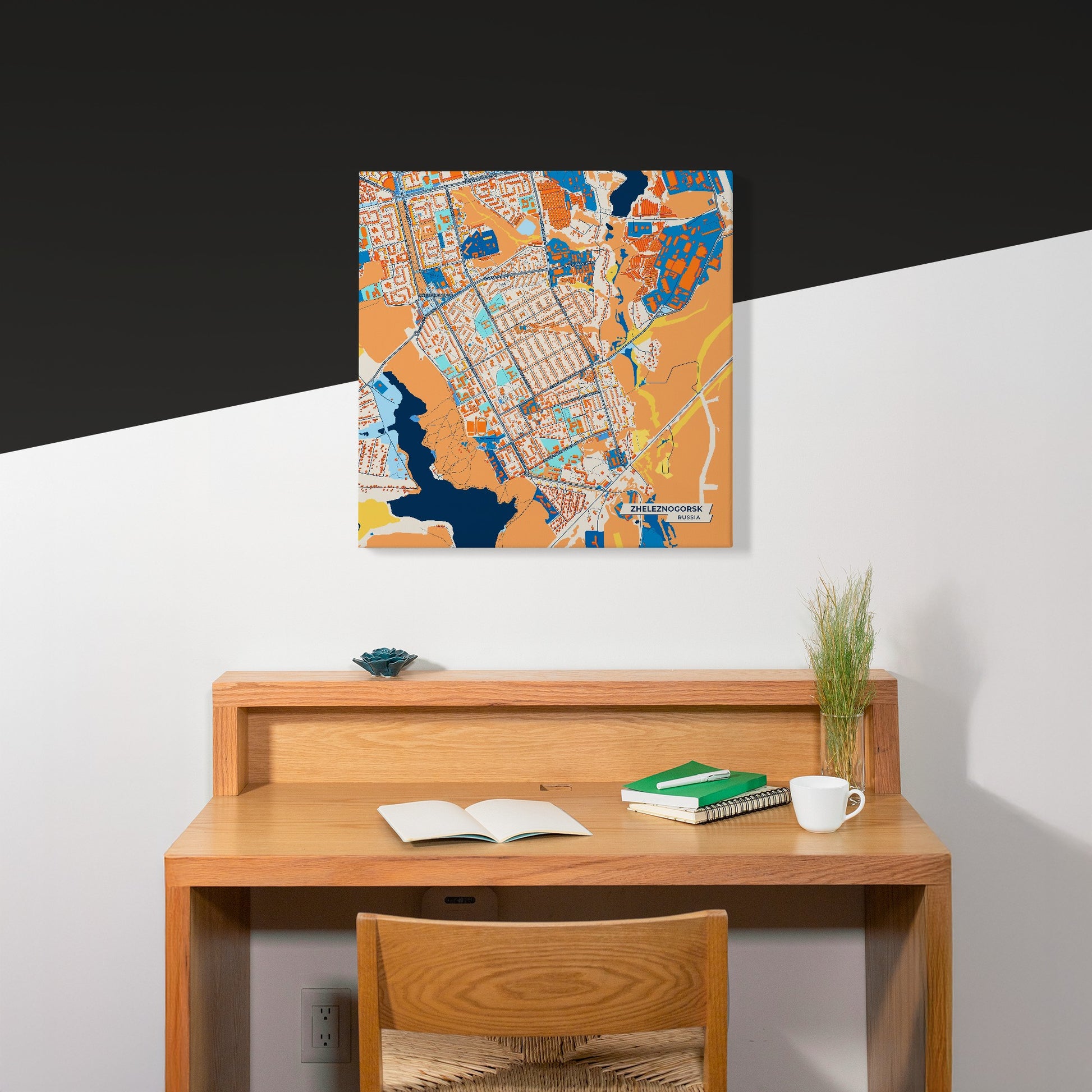 Железногорск Russia Colorful City Map Canvas Print Scene