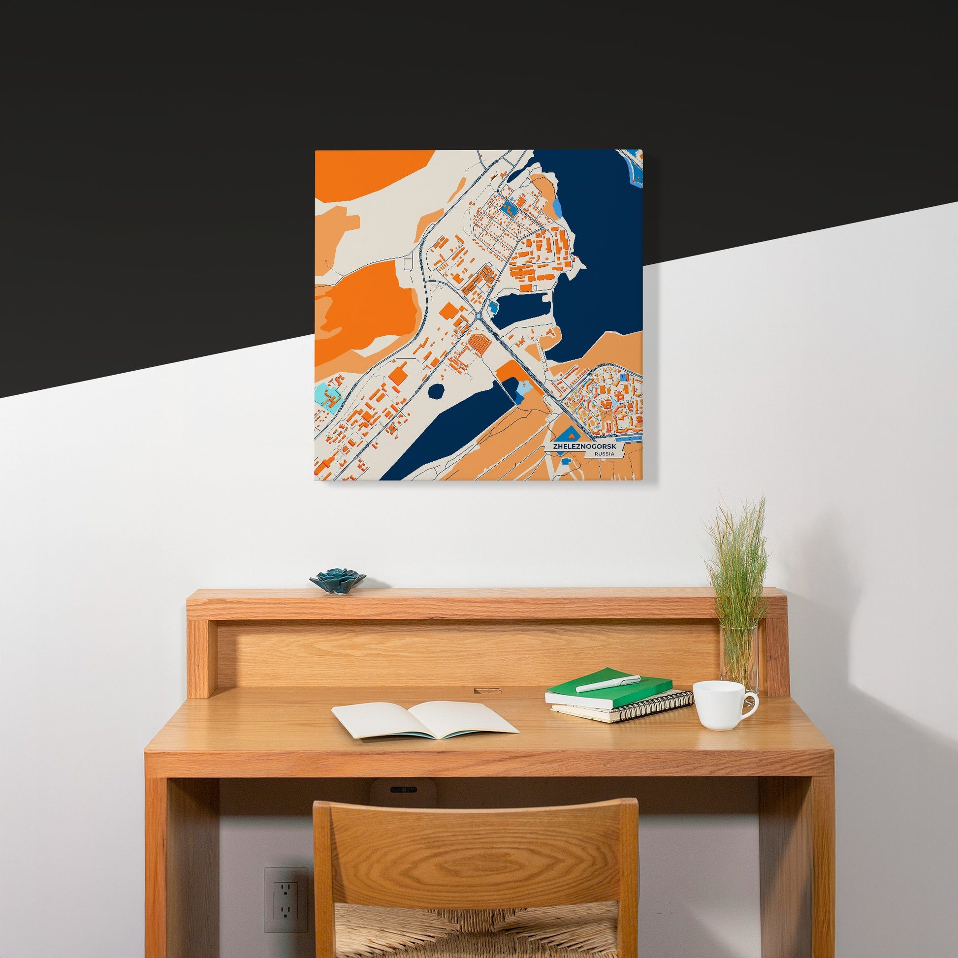 Железногорск Russia Colorful City Map Canvas Print Scene