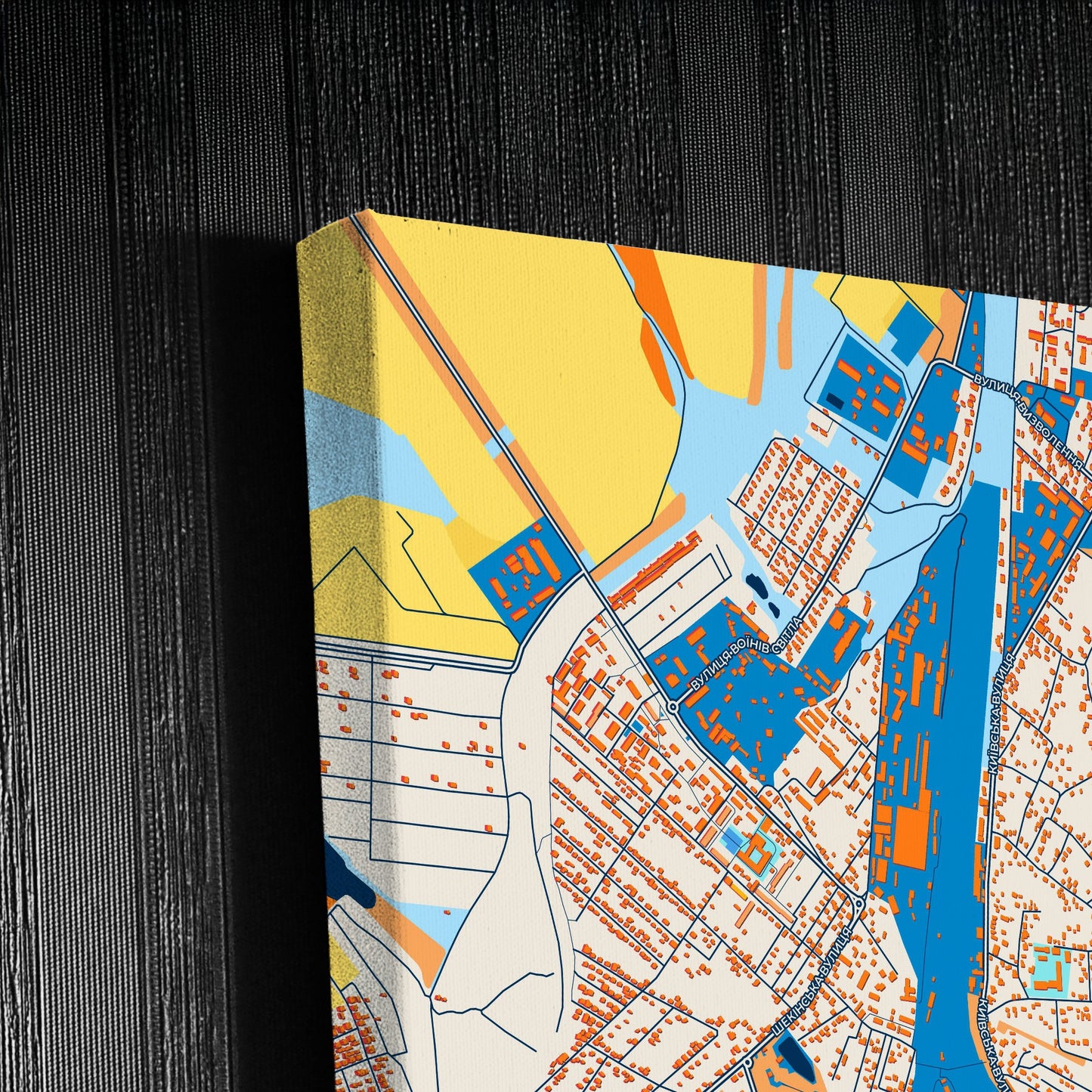 Жмеринка Ukraine Colorful City Map Canvas Print Detail