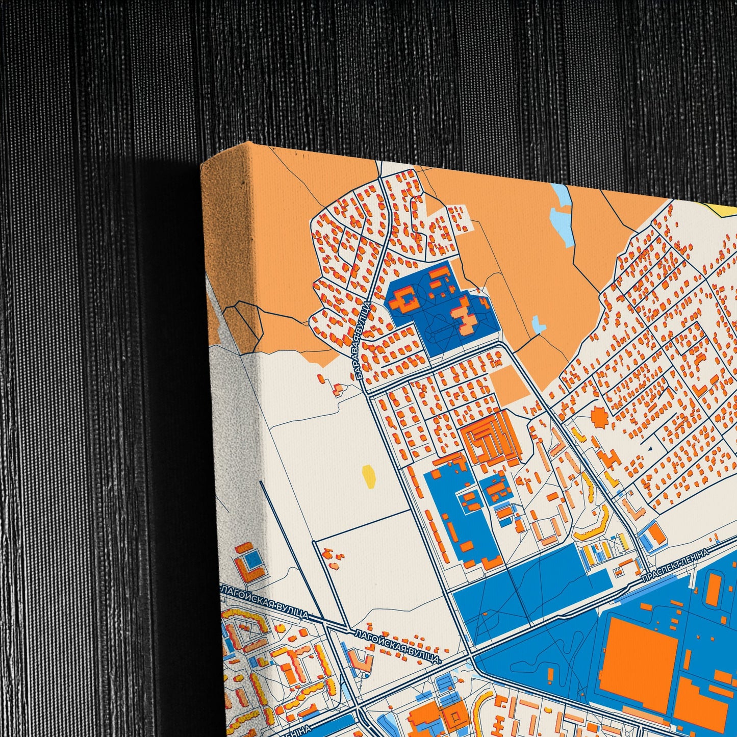 Жодзіна Belarus Colorful City Map Canvas Print Detail