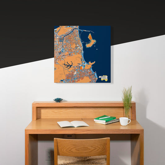 Zhuhai China Colorful City Map Canvas Print Scene