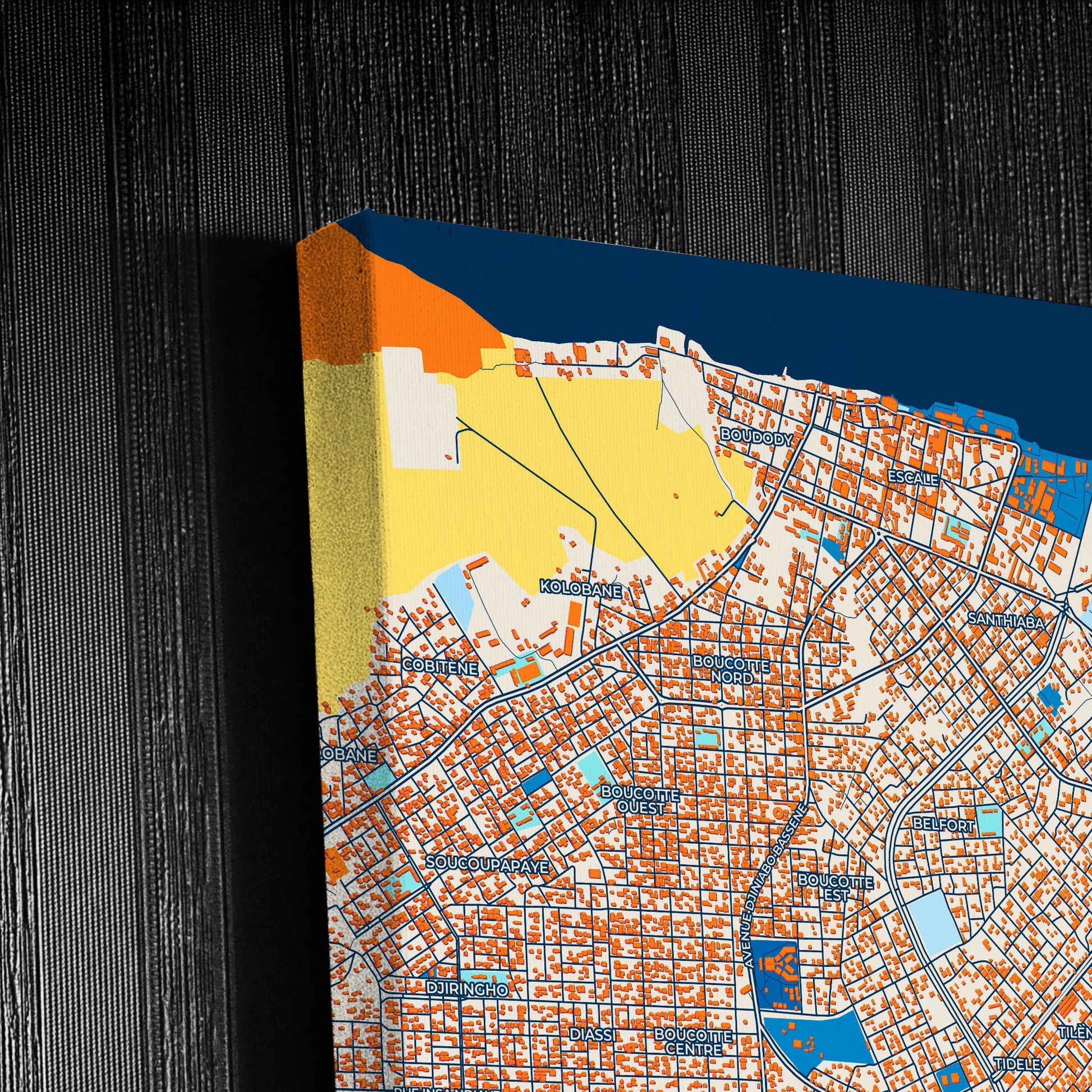 Ziguinchor Senegal Colorful City Map Canvas Print Detail