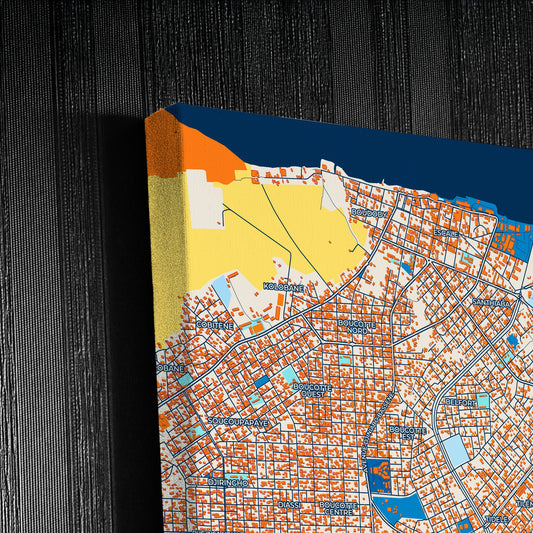 Ziguinchor Senegal Colorful City Map Canvas Print Detail