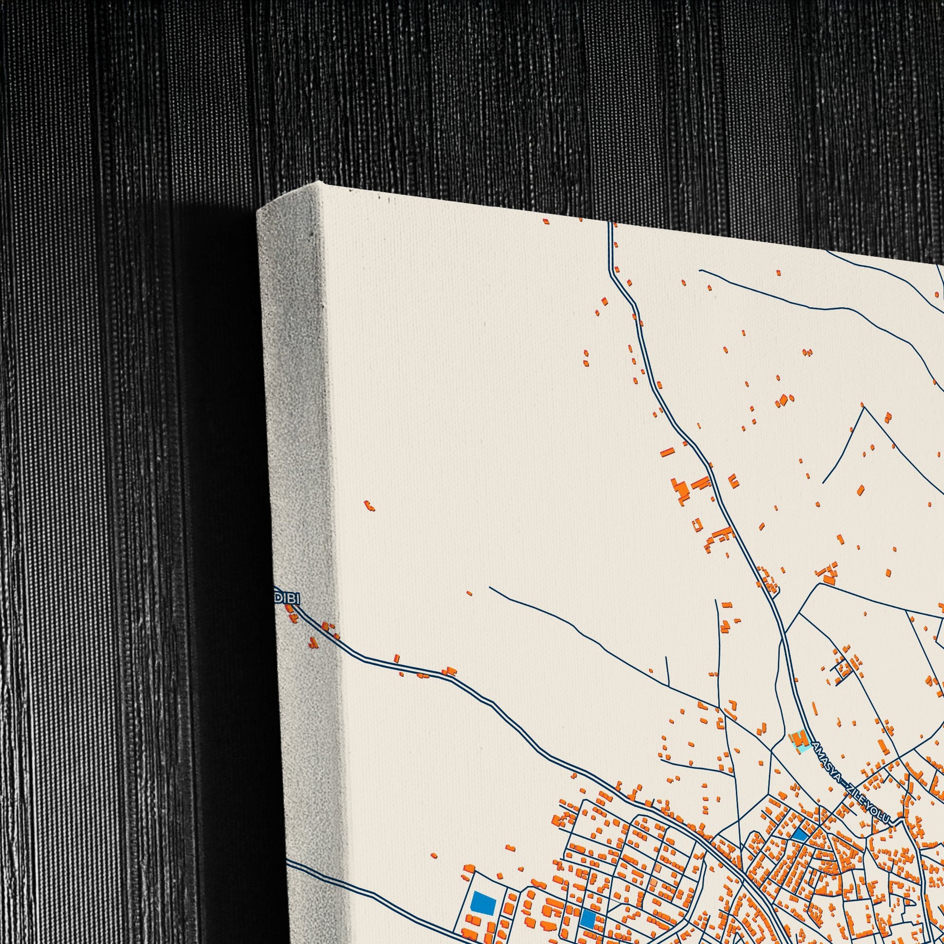 Zi̇le Turkey Colorful City Map Canvas Print Detail