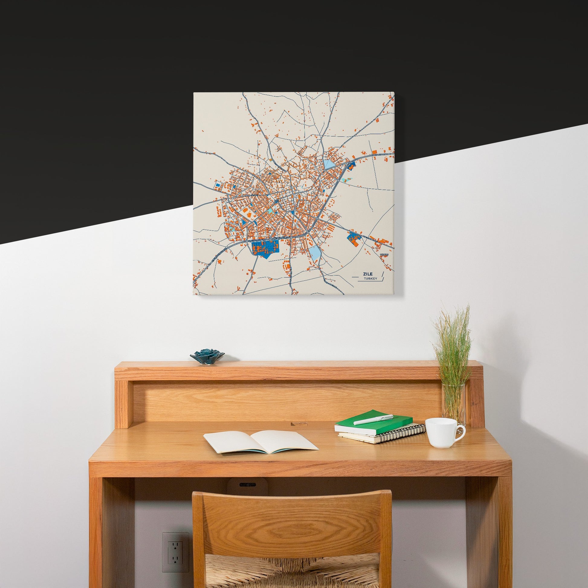 Zi̇le Turkey Colorful City Map Canvas Print Scene