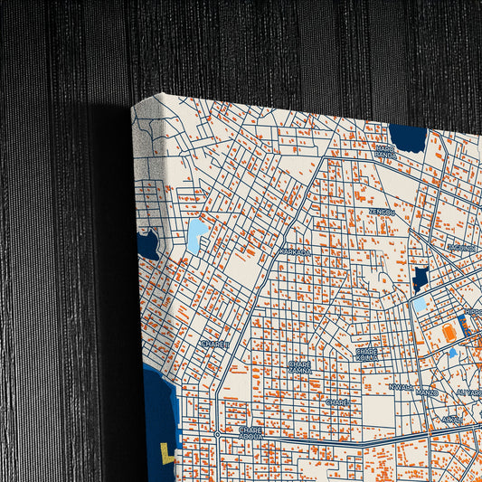 Zinder Niger Colorful City Map Canvas Print Detail