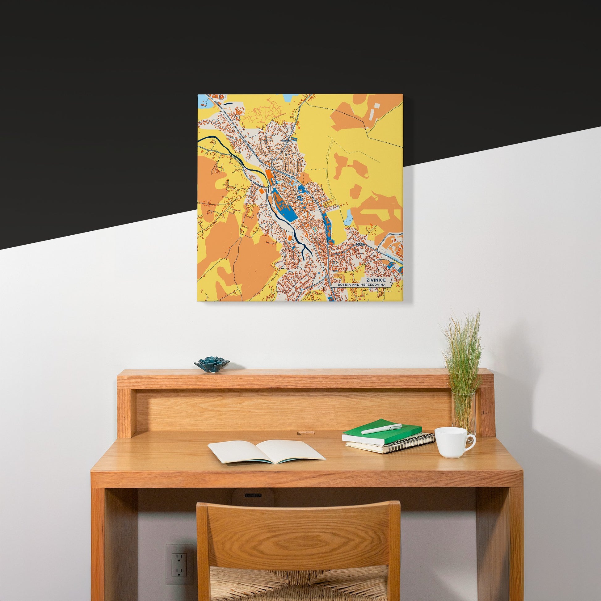 Živinice Bosnia And Herzegovina Colorful City Map Canvas Print Scene