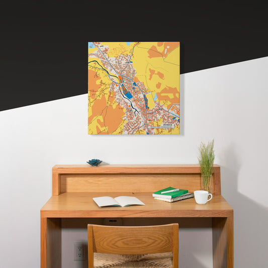 Živinice Bosnia And Herzegovina Colorful City Map Canvas Print Scene