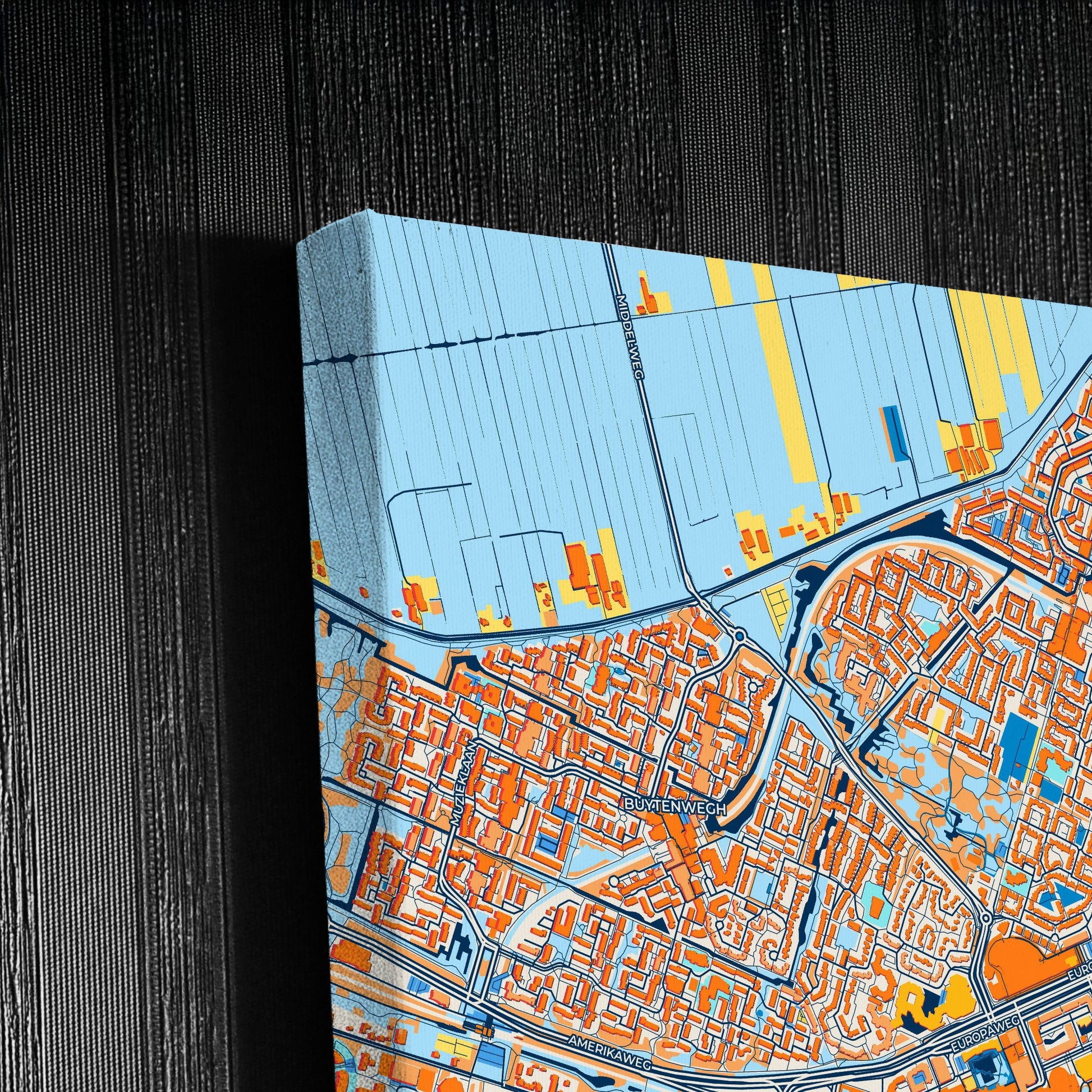 Zoetermeer Netherlands Colorful City Map Canvas Print Detail