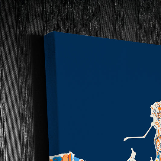 Zonguldak Turkey Colorful City Map Canvas Print Detail