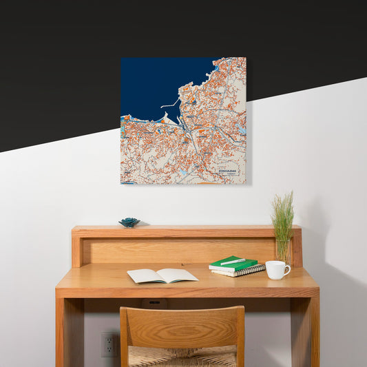 Zonguldak Turkey Colorful City Map Canvas Print Scene