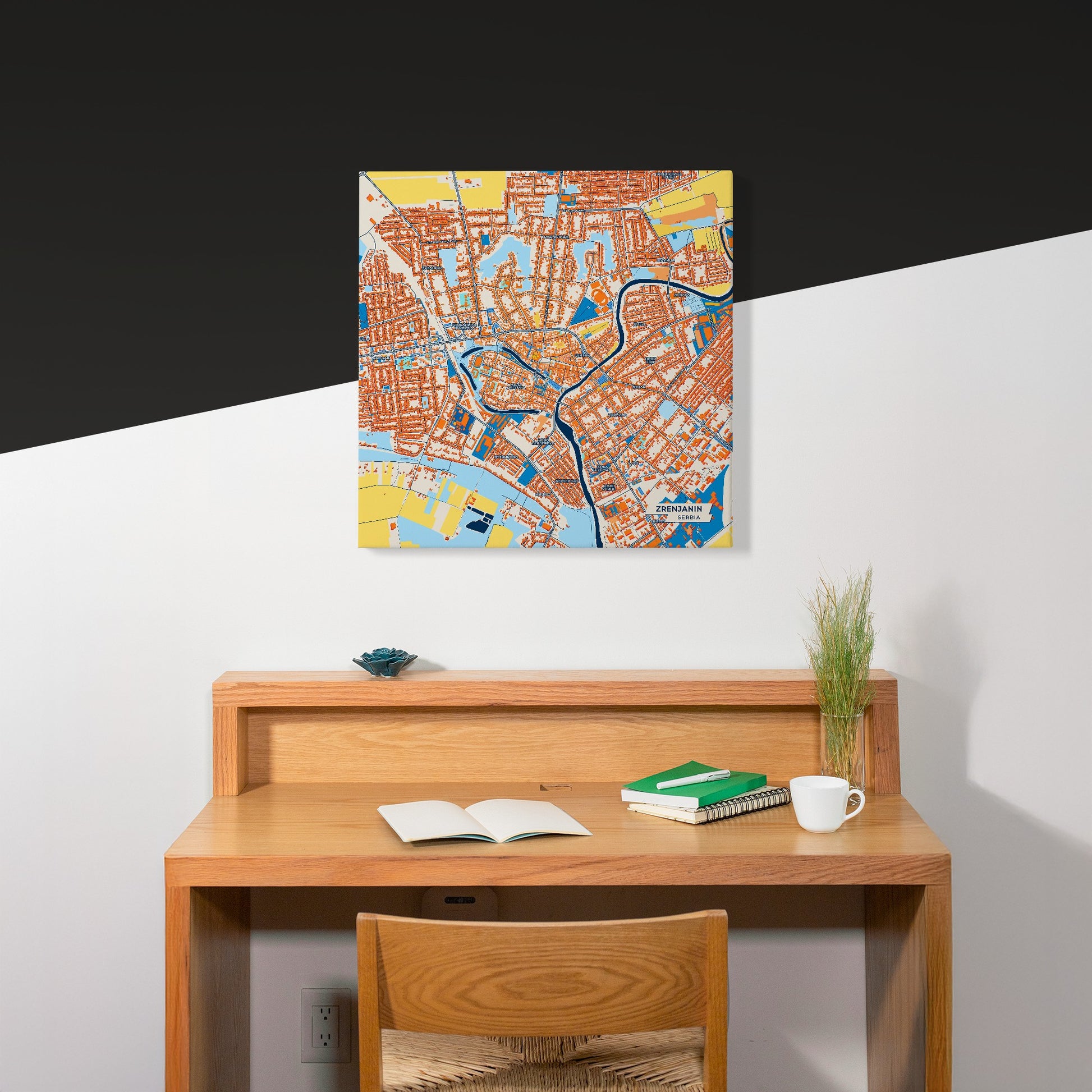 Зрењанин Serbia Colorful City Map Canvas Print Scene