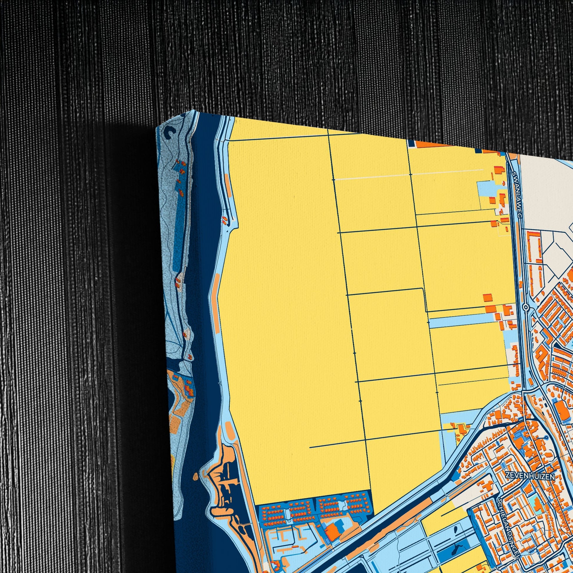 Zuidplas Netherlands Colorful City Map Canvas Print Detail