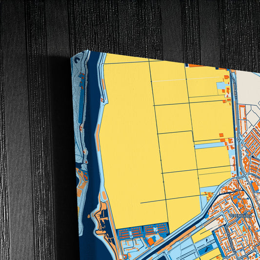 Zuidplas Netherlands Colorful City Map Canvas Print Detail