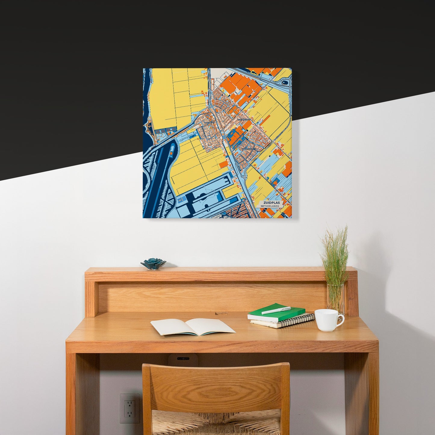 Zuidplas Netherlands Colorful City Map Canvas Print Scene