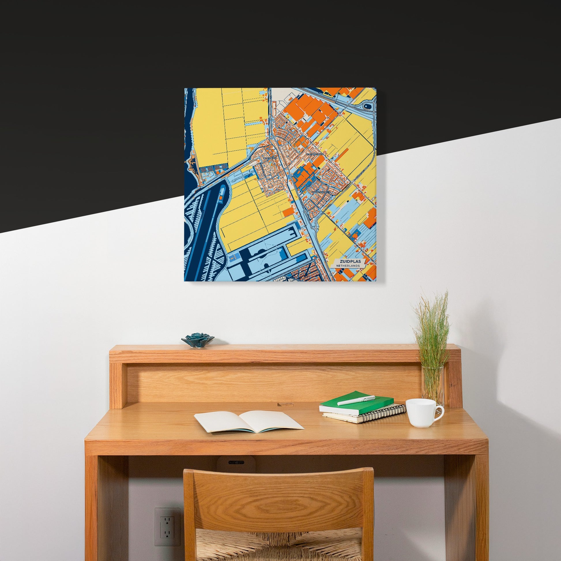 Zuidplas Netherlands Colorful City Map Canvas Print Scene