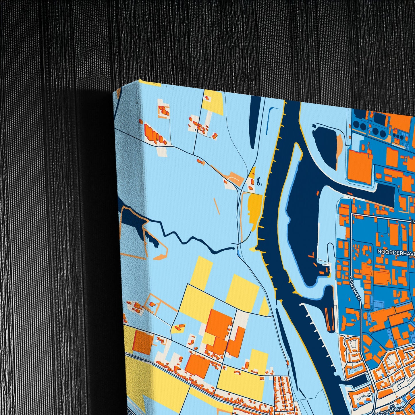 Zutphen Netherlands Colorful City Map Canvas Print Detail