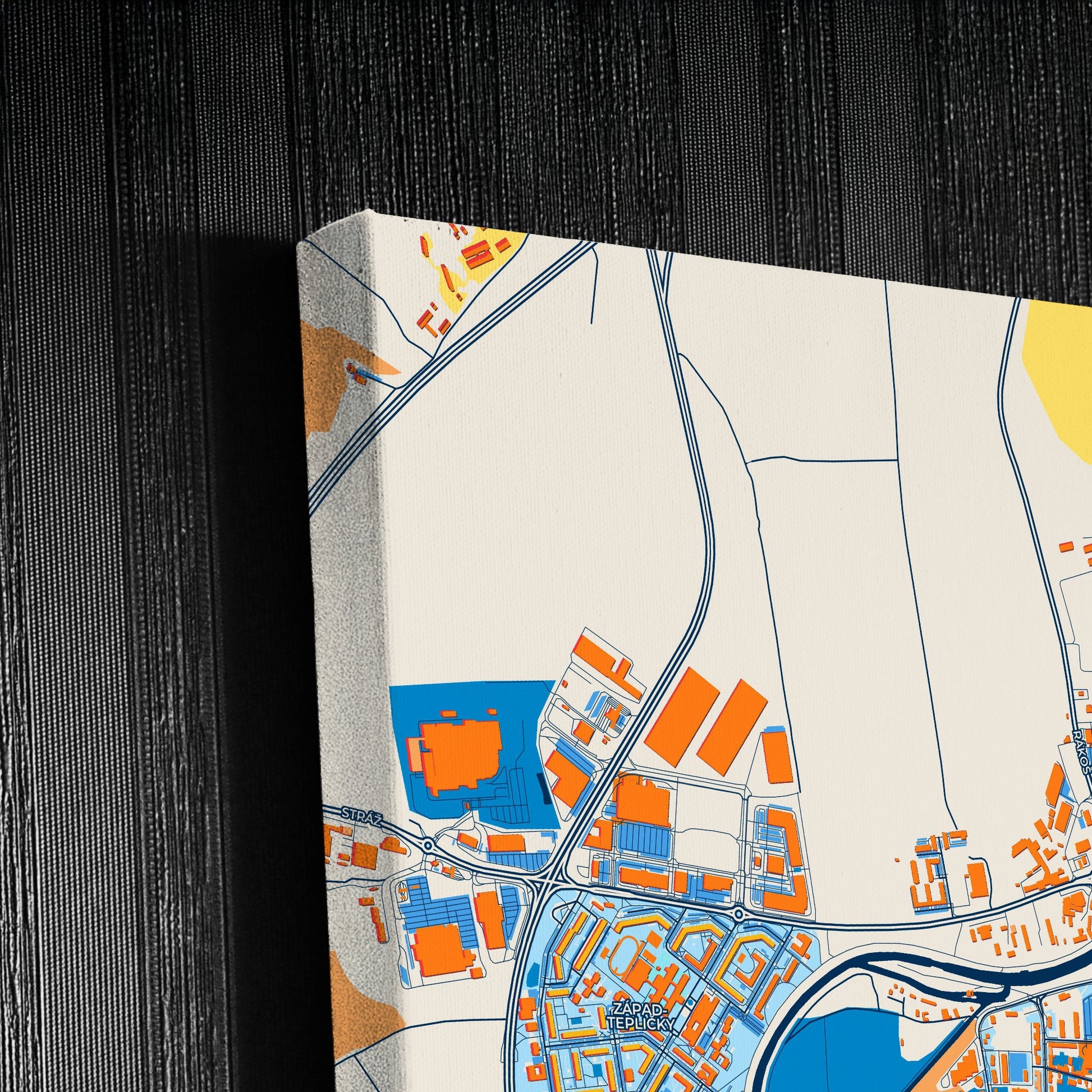 Zvolen Slovakia Colorful City Map Canvas Print Detail