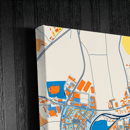 Zvolen Slovakia Colorful City Map Canvas Print Detail