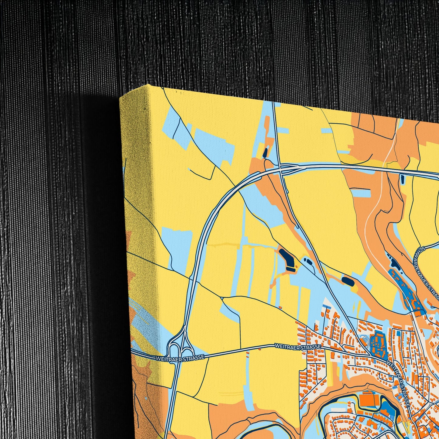 Zwettl Austria Colorful City Map Canvas Print Detail
