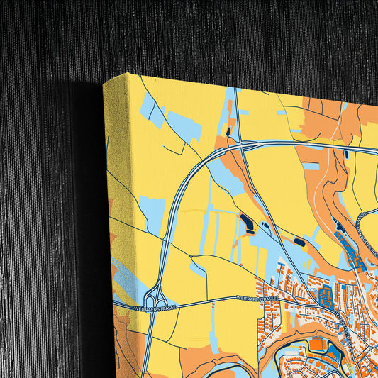 Zwettl Austria Colorful City Map Canvas Print Detail