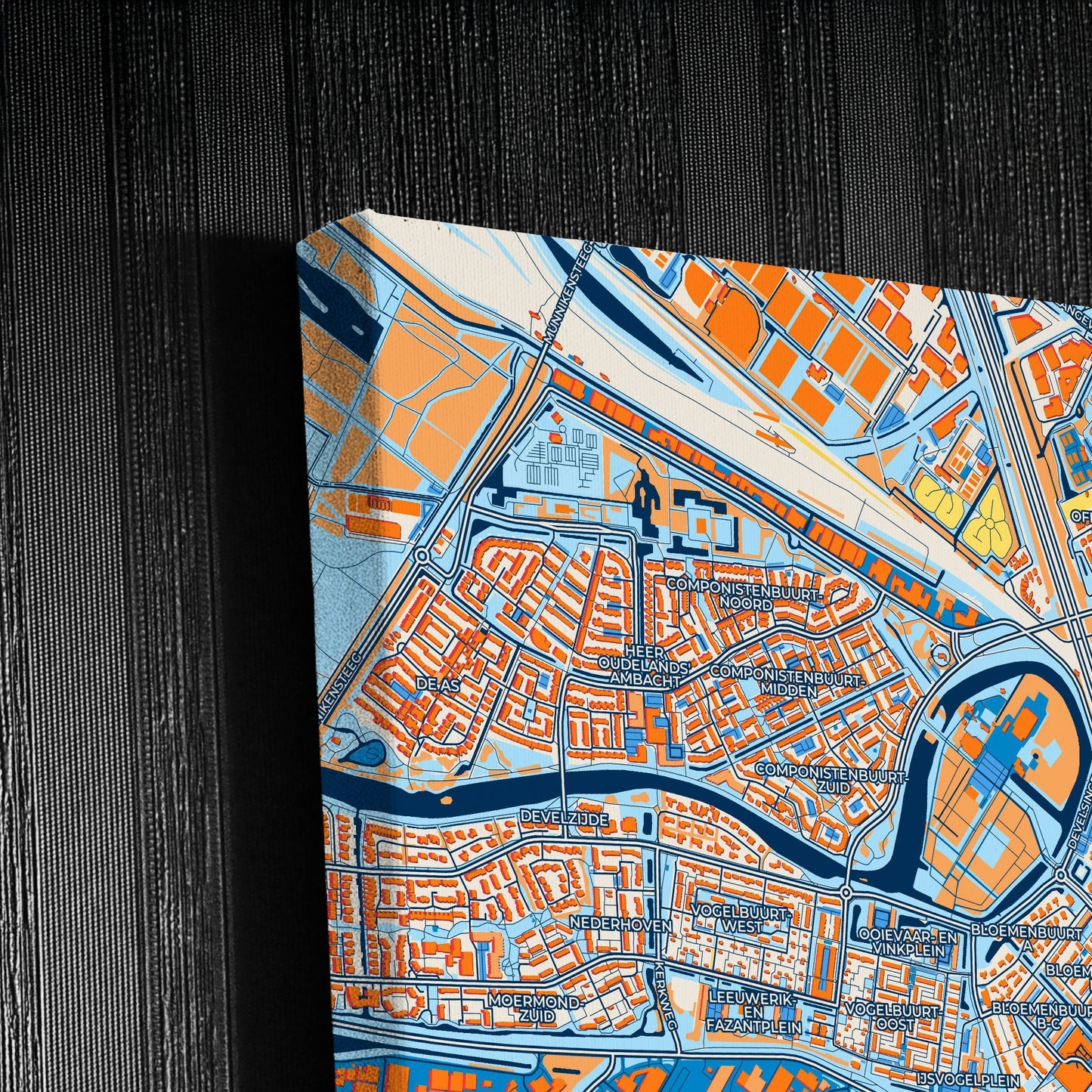 Zwijndrecht Netherlands Colorful City Map Canvas Print Detail