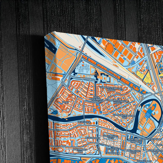 Zwijndrecht Netherlands Colorful City Map Canvas Print Detail