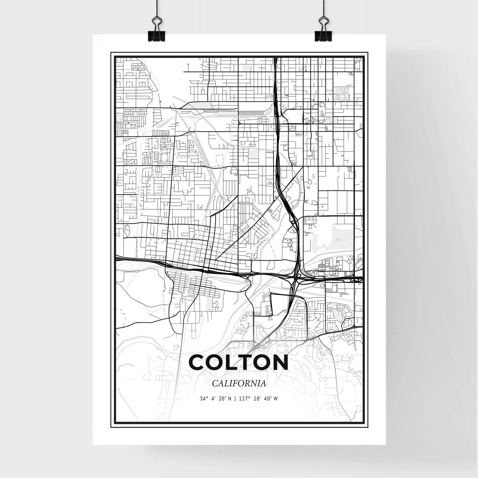 Colton California - Premium City Map Poster