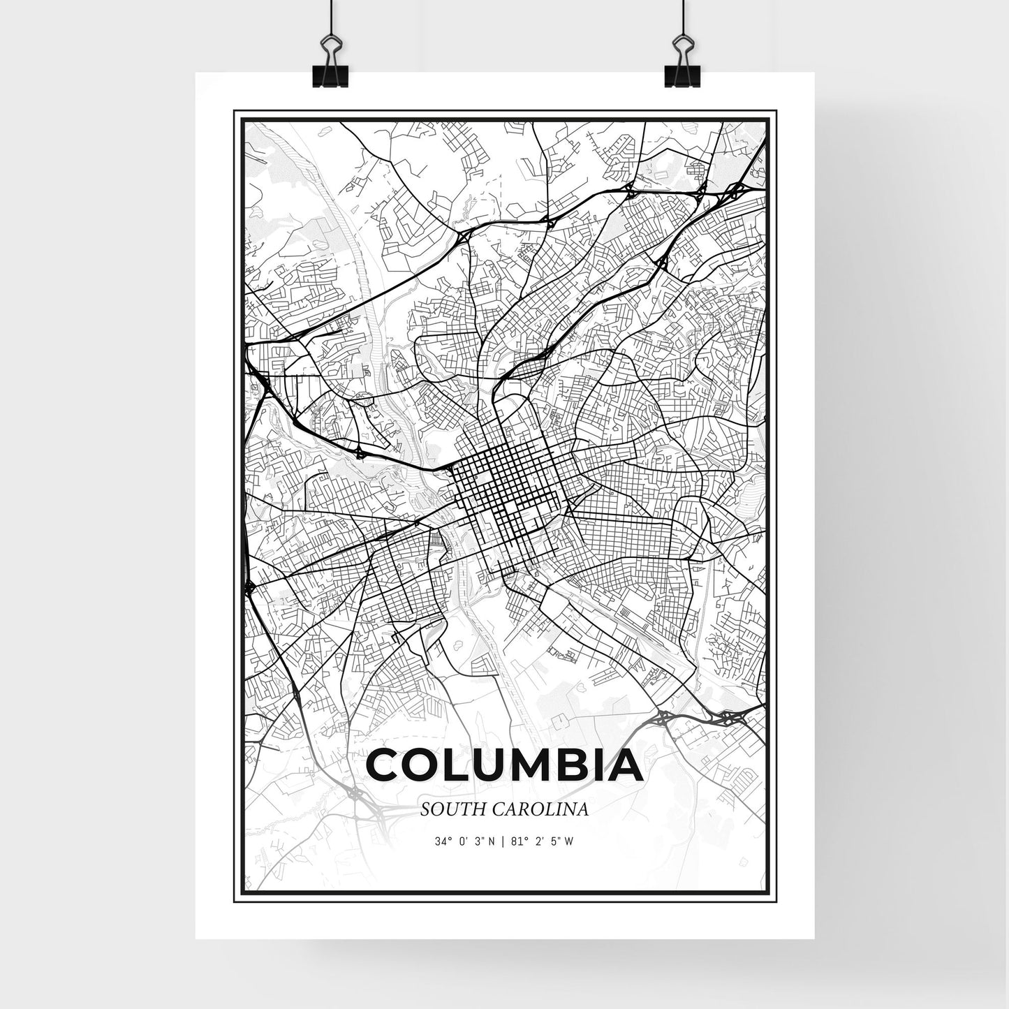 Columbia South Carolina - Premium City Map Poster